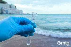 Taking bathing water sample