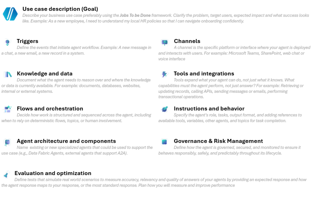 Structured framework for describing and implementing agent use case